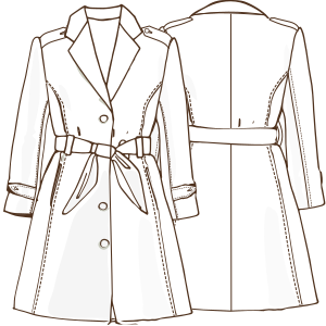 Patron ropa, Fashion sewing pattern, molde confeccion, patronesymoldes.com Rain coat 7556 LADIES Coats